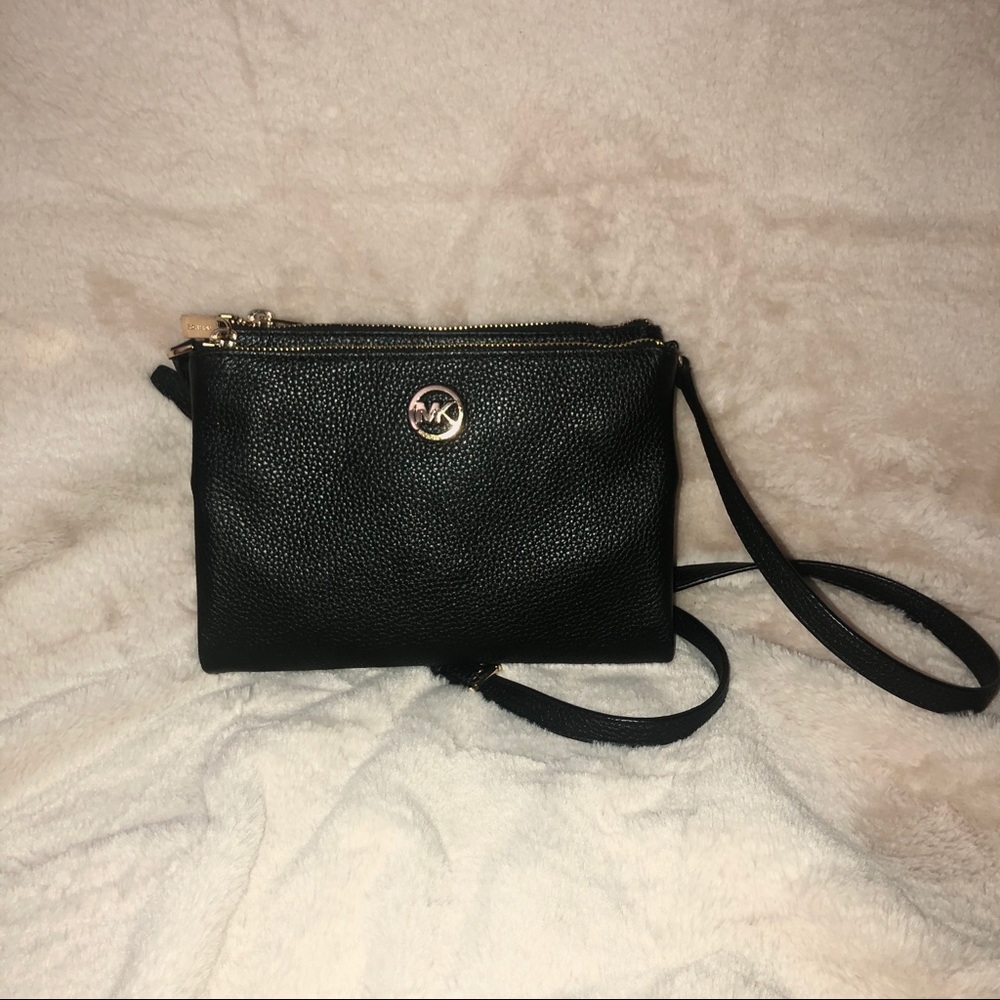 Large double pouch black Michael Kors Crossbody